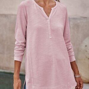 J.Jill Tea Dyed Seamed Tunic 100 % Organic Cotton Size Large